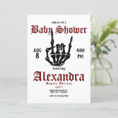 Metaal Rock Baby Shower Kaart (Staand voorkant)