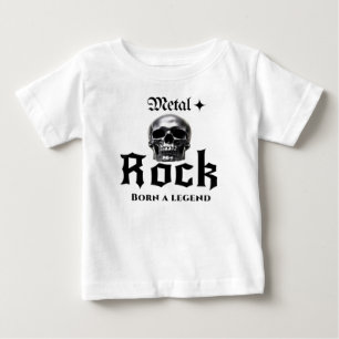 Metaal Rock Geboren als Legende Chrome Schedel Gra