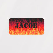 Metaal rode en blauwe hete roodflames labels (Design 1)