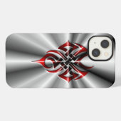 Metaal: Rode Tribale Staal iPhone Hoesje (Achterkant horizontaal)