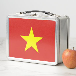 Metaal roestvrij koffertje met Vietnam vlag