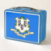 Metaal roestvrij koffertje met vlag van Connecticu (Voorkant)