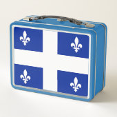 Metaal roestvrij koffertje met vlag van Quebec (Achterkant)