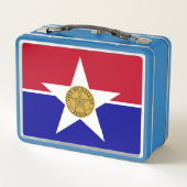 Metaal roestvrij koffertje - vlag van Dallas (Achterkant)