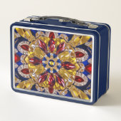 Metaal Roestvrij Lunchbox met Colombia Kleuren (Achterkant)