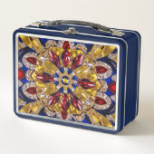 Metaal Roestvrij Lunchbox met Colombia Kleuren (Voorkant)