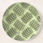 Metaal Roestvrij staal Geruite Bevloering Textuur Zandsteen Onderzetter (Voorkant)