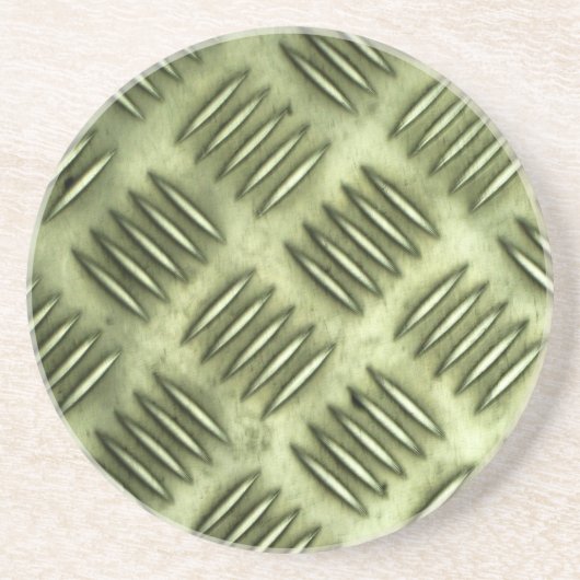 Metaal Roestvrij staal Geruite Bevloering Textuur Zandsteen Onderzetter (Voorkant)