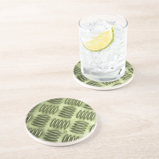 Metaal Roestvrij staal Geruite Bevloering Textuur Zandsteen Onderzetter (Zijkant)