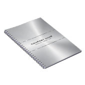 Metaal roestvrij staal glanzend zilveren accent notitieboek (Rechterzijde)