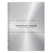 Metaal roestvrij staal glanzend zilveren accent notitieboek (Voorkant)