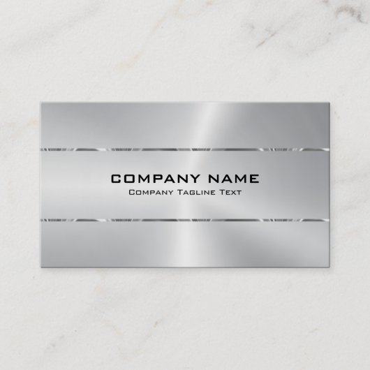 Metaal roestvrij staal glanzend zilveren accent visitekaartje (Voorkant)