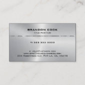 Metaal roestvrij staal glanzend zilveren accent visitekaartje (Achterkant)