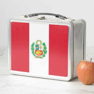 Metaal roestvrije doos met Peru-vlag