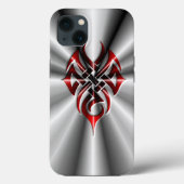 Metaal: Rood stamstaal Case-Mate iPhone Case (Achterkant)