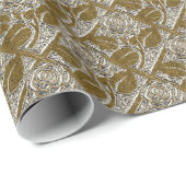 Metaal Roos-01-Silver Gold-Gift Wrapping Paper Cadeaupapier (Rol Hoek)