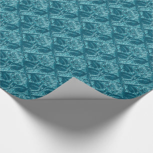 Metaal Roos-02-Blauw-Gift Wrapping Paper Cadeaupapier