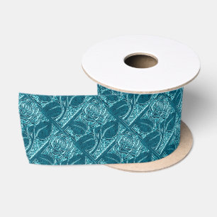 Metaal Roos 02-Blue-SATIN RIBBON Satijnen Lint