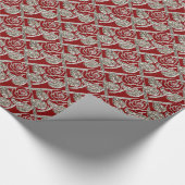 Metaal Roos-03-Rood, zilver-Gift-Wrapping Papier (Hoek)