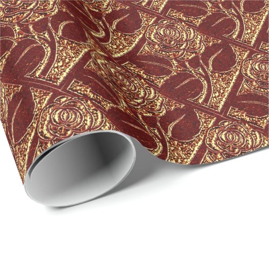 Metaal Roos-04-Brick Rood-Gift Wrapping Paper Cadeaupapier (Rol Hoek)