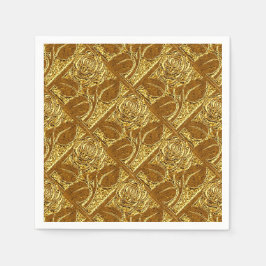 Metaal Roos-17-Gold-Paper Cocktail Napkins Servet