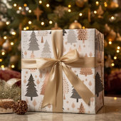 Metaal Roos Gold Platinum Silver-kerstbomen Cadeaupapier