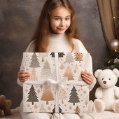 Metaal Roos Gold Platinum Silver-kerstbomen Cadeaupapier