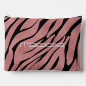 Metaal Roze Zebra Strepen Patroon Etui (Voorkant)