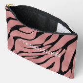 Metaal Roze Zebra Strepen Patroon Etui (Open)