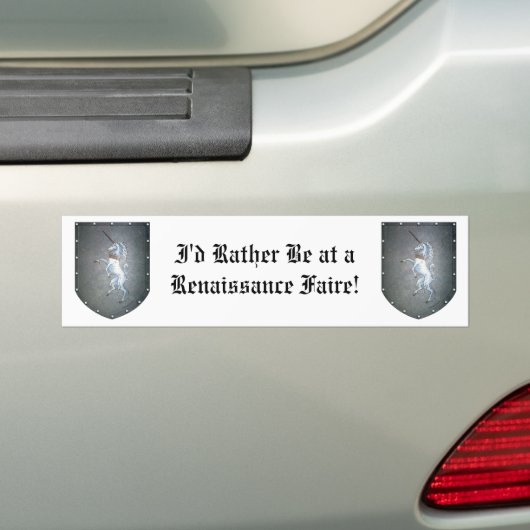 Metaal schild Unicorn ik zou liever bij Renaissanc Bumpersticker (Op auto)
