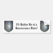 Metaal schild Unicorn ik zou liever bij Renaissanc Bumpersticker (Voorkant)