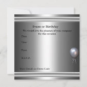 Metaal Silver Black 50th Birthday Mannen Kaart (Achterkant)