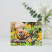 Metaal Slakken Tuin Ornament Briefkaart (Staand voorkant)