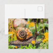 Metaal Slakken Tuin Ornament Briefkaart (Voorkant / Achterkant)
