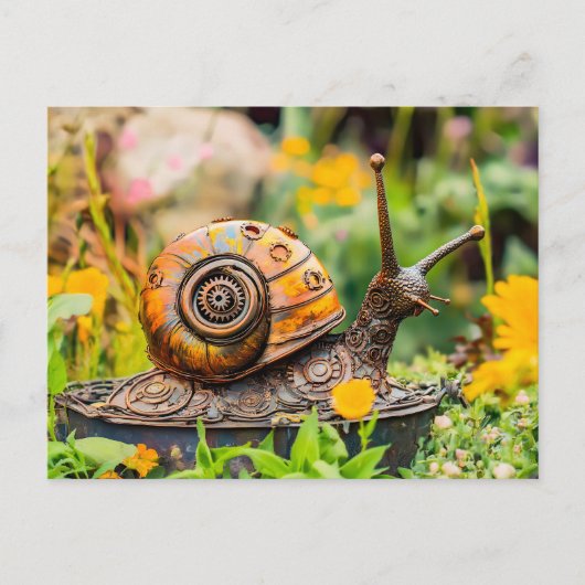 Metaal Slakken Tuin Ornament Briefkaart (Voorkant)