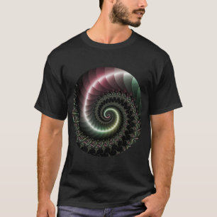 Metaal-spiraal fractal t-shirt