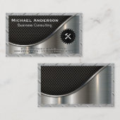 Metaal | Staal | Zauw en Hammer Visitekaartje (Voorkant / Achterkant)