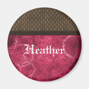 Metaal tandwiel Steampunk Magnet, Roze Magneet