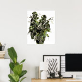 Metaal tandwiel vast 3 slang en het schip poster (Thuiskantoor)