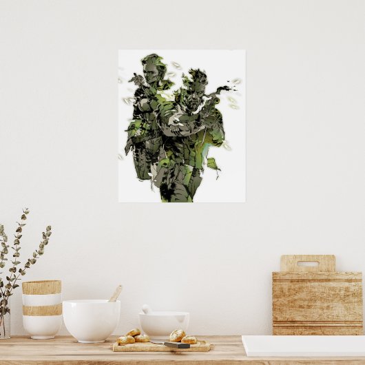 Metaal tandwiel vast 3 slang en het schip poster (Keuken)