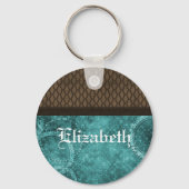 Metaal-tandwielkast-Sleutelhanger, Blauwgroen Sleutelhanger (Voorkant)