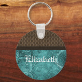 Metaal-tandwielkast-Sleutelhanger, Blauwgroen Sleutelhanger (Voorkant)