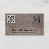 Metaal textuur | Visitekaartje QR-code monogram (Voorkant)