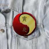 Metaal Tijger Ronde Button 4,0 Cm (In situ)
