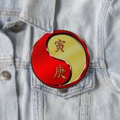 Metaal Tijger Ronde Button 4,0 Cm (In situ)