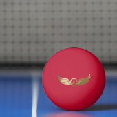 Metaal uitziende vredessymbool met vleugels pingpongbal (Net)