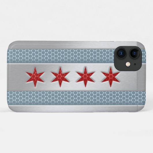 Metaal van de vlag van Chicago Case-Mate iPhone Case (Achterkant (horizontaal))