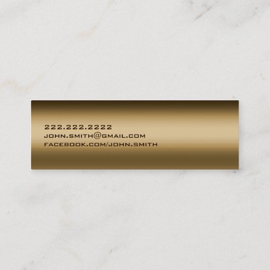 Metaal van het Brons van de chauffeur het Mini Visitekaartje (Achterkant)