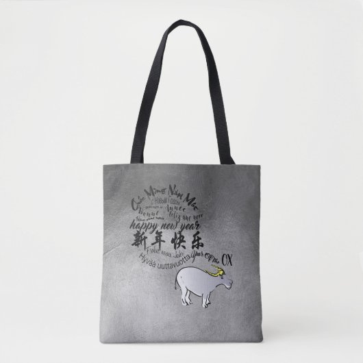 Metaal Vietnamees Ox Lunar Nieuwjaar 2021 AB Tote Bag (Voorkant)