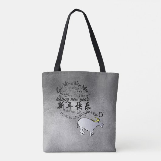 Metaal Vietnamees Ox Lunar Nieuwjaar 2021 AB Tote Bag (Achterkant)